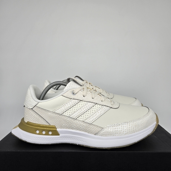 New adidas S2G 24 Leather Spikeless Golf Off White Gold Women's Shoes Size 8.5 - Picture 3 of 8